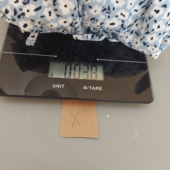 H&M blue floral mini ruffle skirt w/ ruched side Sz 12 - Picture 7 of 7